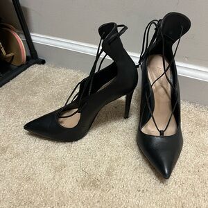 Aldo Black Lace-Up Heels